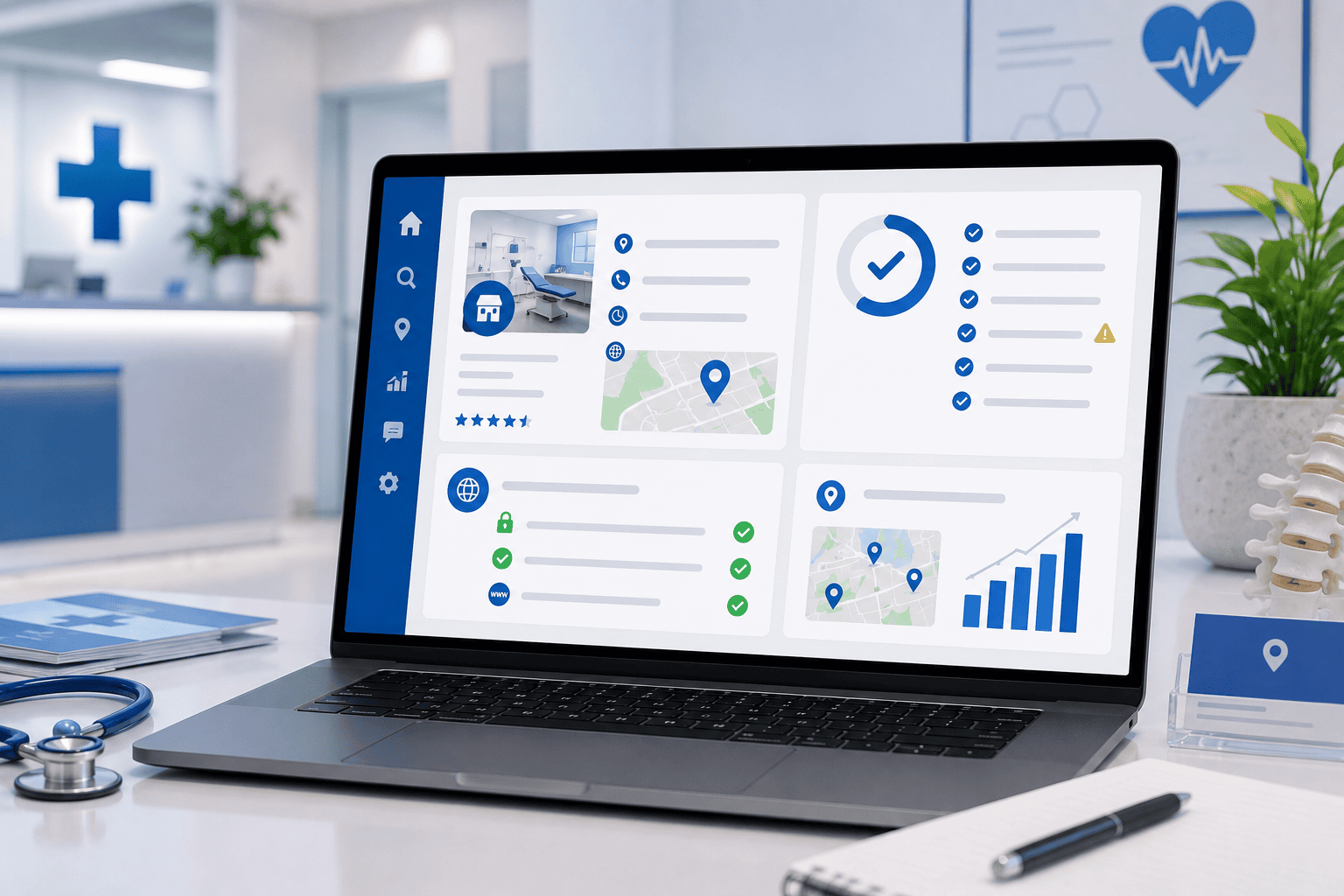 Healthcare marketing and local SEO support dashboard