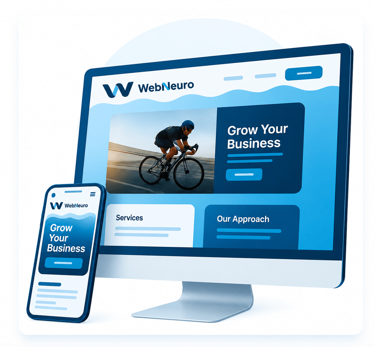 WebNeuro clinic dashboard on multiple devices